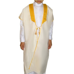 Children's white bisht (sleeveless)
