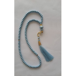 Chapelet (Sebha) de luxe à 99 perles - Couler bleu ciel foncé