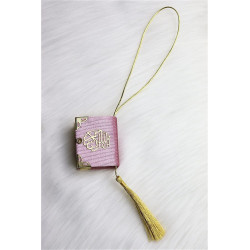 Pendentif Mini-Coran recouvert de velours avec parties dorées (Décoration islam) -...