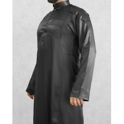 Qamis homme moderne haut de gamme (tissu satiné) - Couleur gris