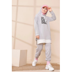 Survêtement avec extension blanche - Ensemble Sweat à capuche imprimé (Boutique Hijab...