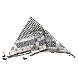 Foulard palestinien noir & blanc (Ghutra) - Keffieh - 1er prix