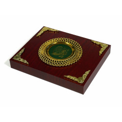 Objet de décoration en bois avec motifs dorés (double fonction coffret ou tableau)