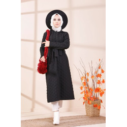 Manteau with hood (Hijab-Fall-Winter Collection 2021-2022) - Black Colour