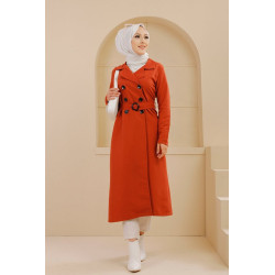 Woman Trench (Manteau Hijab Autumn Winter) - Brick Color