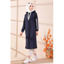 Tunique sweat long avec capuche pour femme (Vetement hijab moderne et sport) - Couleur...