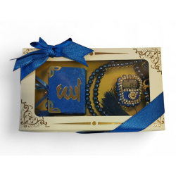 Coffret Cadeau Musulman Couleur Bleu : Mini Coran + chapelet "Sabha" + Chapelet...