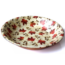 Decorated wooden deep dish (45 cm)