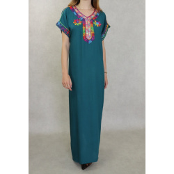 Multi-colored thread with mirror effect for women-Duck blue color