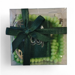 Coffret Cadeau Musulman Couleur Vert : Mini Coran + chapelet "Sabha"