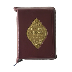Le Saint Coran bilingue "arabe-français" de poche avec fermeture zip