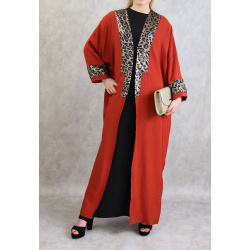 Kimono papillon avec parties satinées effet python (Plusieurs couleurs disponibles)
