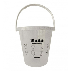Seau de Woudou' (ablution/wudu) pour enfant et adulte - Couleur blanc transparent