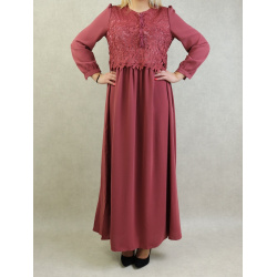 Robe longue à dentelles doublée pour femme (Plusieurs couleurs disponibles)