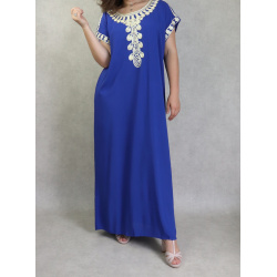 Robe d'intérieur brodée manches courtes (Plusieurs couleurs disponibles)