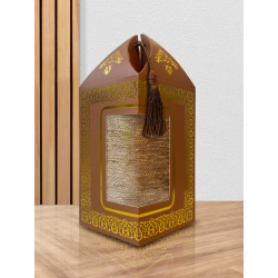 Sleep box with pompon and its matching carpet (idea Muslim gift boxes) - Color Marron