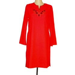 Noura red linen tunic (Size 42)