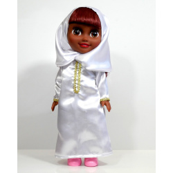 Poupée musulmane "Chifa" parlante - version africaine de luxe - Vêtement blanc