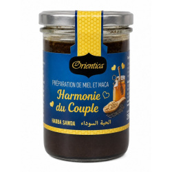 Honey "Harmonie du Couple" (250g) with organic ingredients: Nigella seed (Habba Sawda),...