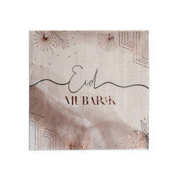 Lot de 16 Serviettes "Eid Mubarak" avec dorure (Coilection Laya)