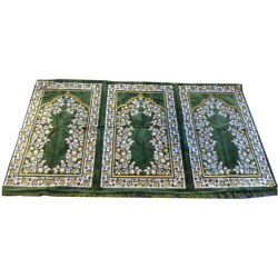 Large tapis de prière (3 places) en velours