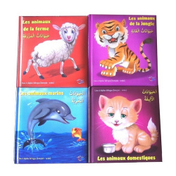 Pack de 4 livres "Les animaux" avec posters à déplier (Bilingue : français - arabe)