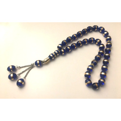 Chapelet translucide "Sabha" musulman 33 grains (grosses perles) de luxe de couleur...