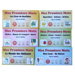 Pack Complet "Mes Premiers Mots - Jeux et activités" : 6 boites de 373 cartes bilingues...