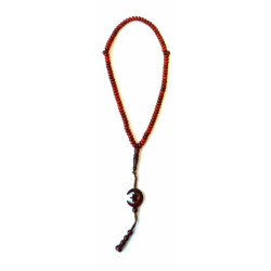 Grand chapelet 99 grains en plastique de couleur rouge-bordeaux