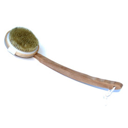 Grande brosse détachable pour hammam et bain avec long manche en bois