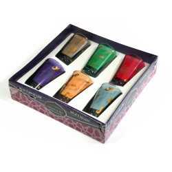 Verres à thé marocain colorés et ornés de motifs traditionnels dorés (Pack de 6 verres)