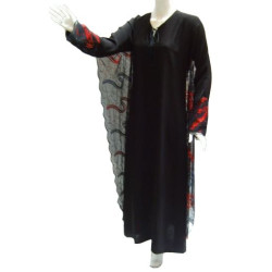 Robe de soirée Hanane noire et rouge
