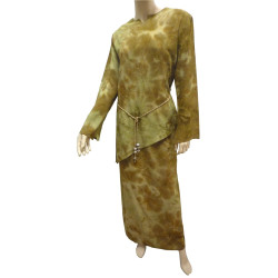 Brown and beige "Najat" set (tunic and skirt)