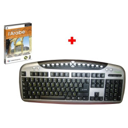 Pack Clavier multimédia français-arabe (AZERTY) + Logiciel d'apprentissage de la langue...