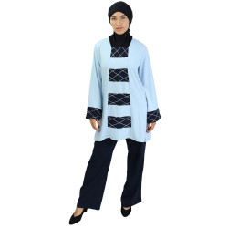 Ensemble Deux Pièces Couleur Bleu Marine et Bleu Ciel