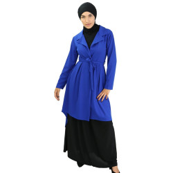 Trench jacket with tailored collar - Royal Blue color