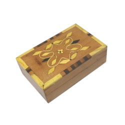 Boîte à bijoux décorative rectangulaire de fabrication artisanale en bois de thuya avec...