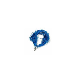 Bracelet artisanal en sabra de couleurs bleu avec pendentif clé
