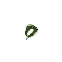 Bracelet artisanal en sabra de couleurs vert avec pendentif clé