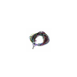 Bracelet artisanal en sabra multicouleurs avec pendentif clé