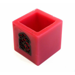 Photophore moyen décoratif marocain de couleur rouge