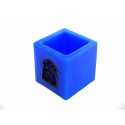 Photophore moyen décoratif marocain de couleur bleu