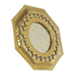 Miroir à sac artisanal de forme octogonale fabriqué en cuivre joliment ciselé