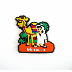 Magnet / Aimant de réfrigérateur artisanal avec motif chameau - Souvenir du Maroc