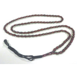 Chapelet "Sebha" ultra-résistant grenat transparents (99 grains ovales)