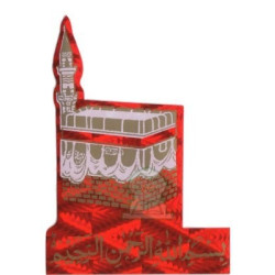 Autocollant "Kâba" (Kaaba) rouge holographique et basmala