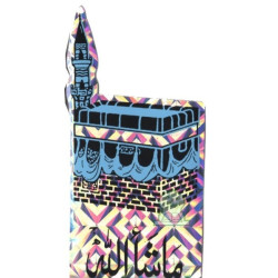 Autocollant "Kâba" (Kaaba) bleu holographique macha ALLAH