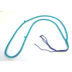 Chapelet "Sebha" ultra-résistant 99 grains ovales bleu ciel transparents