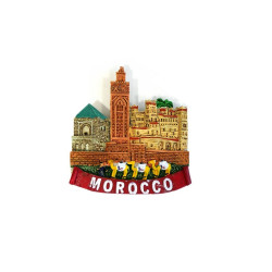 Magnet artisanal : Mosquée Koutoubia et Jardin Menara - Souvenirs du Maroc (Morocco) en...