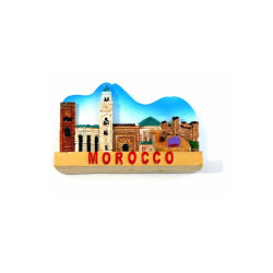 Magnet artisanal Souvenirs du Maroc (Morocco) en relief 3D
